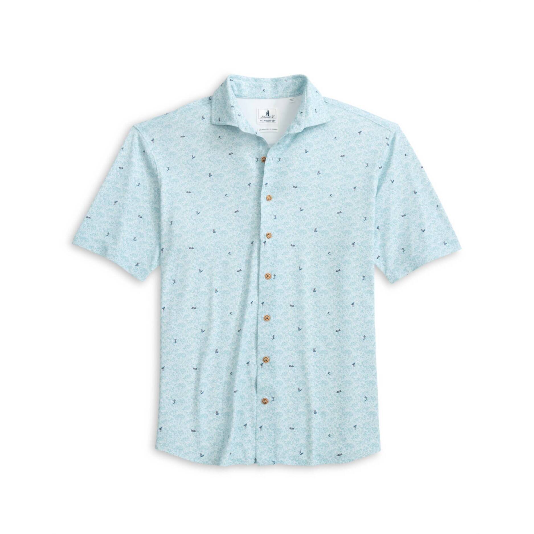New Johnnie-O Men's Rowing Shirt In White